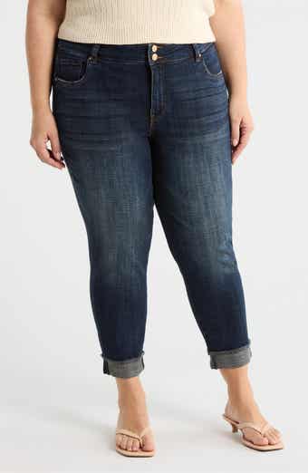 Amy Frayed Crop Slim Straight Leg Jeans