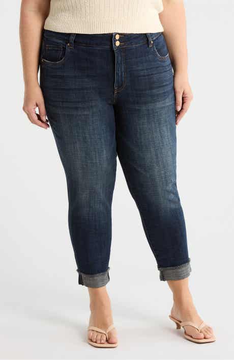 Amy Frayed Crop Slim Straight Leg Jeans