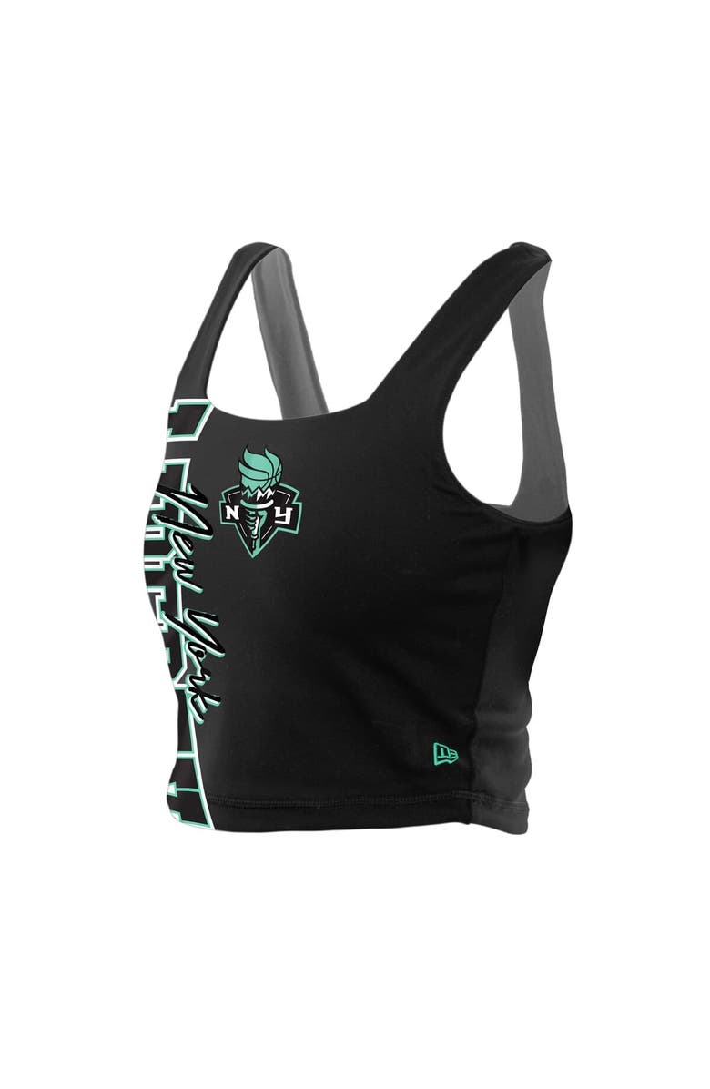 New Era Women's New Era Black/Gray New York Liberty Reversible Cropped Sport Classics Tank Top, Alternate, color, Black
