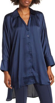 BY DESIGN Marissa Collared Poly Silk Tunic