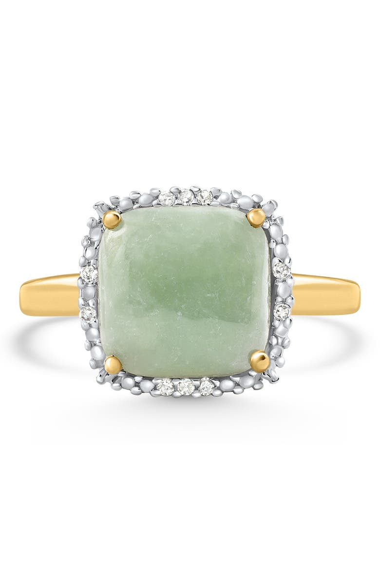 Bliss Diamond Cushion Green Opal & Diamond Gold Ring, Main, color, 