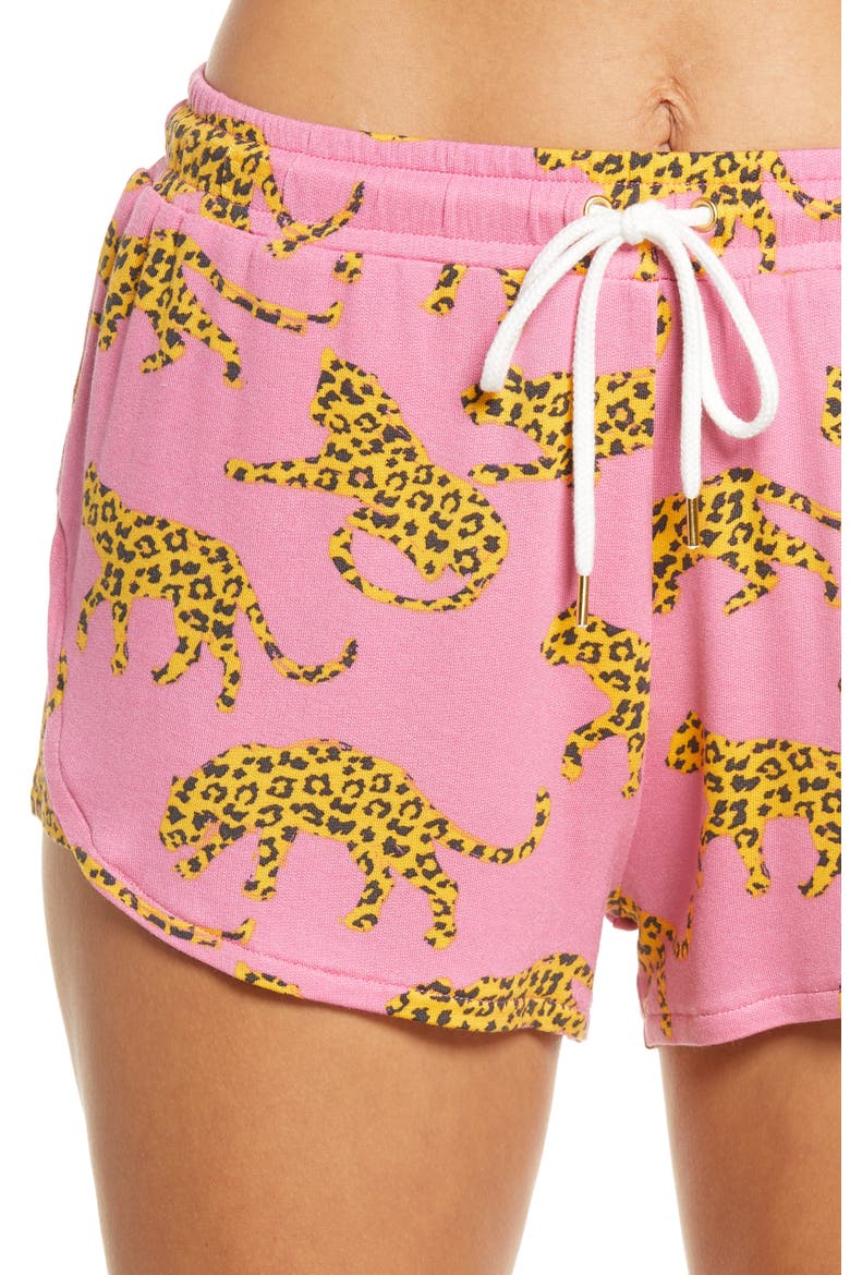Play It Cool Short Pajamas, Alternate, color, BUBBLEGUM LEOPARD
