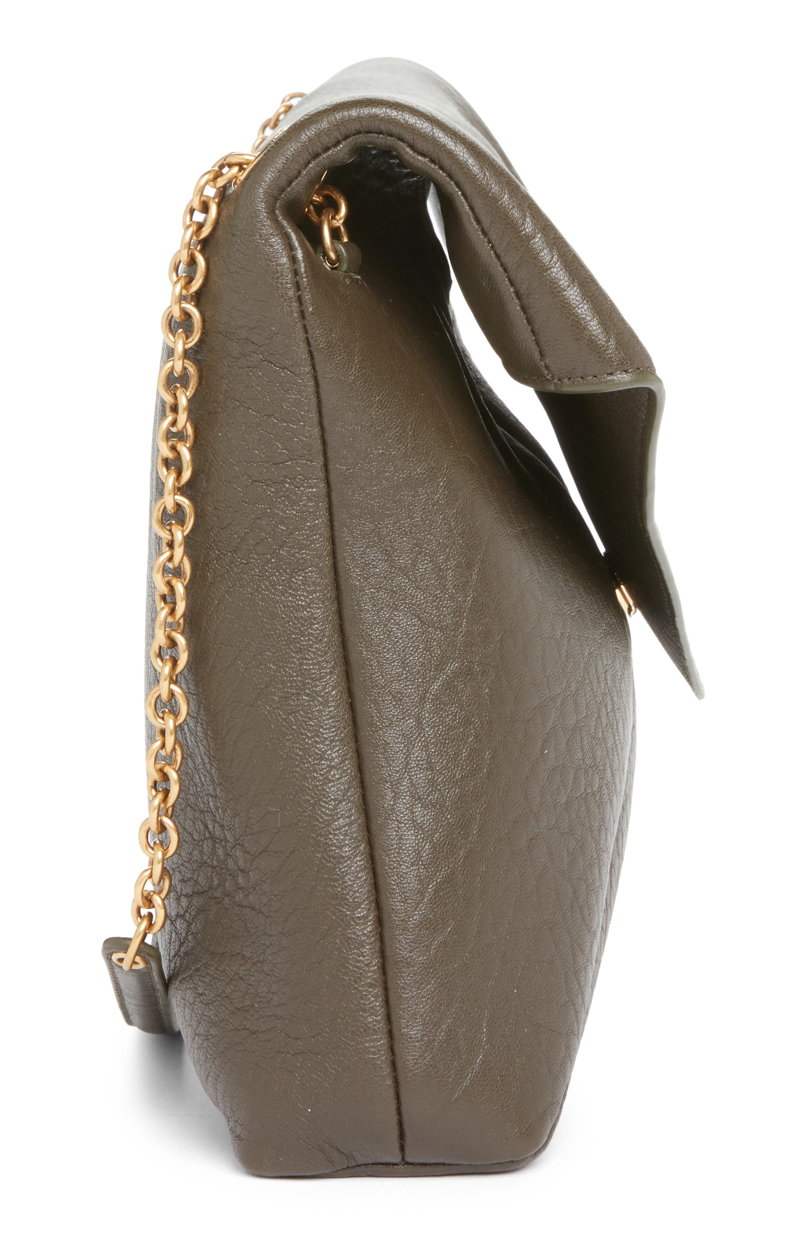 Cassandre Leather Shoulder Bag, Alternate, color, LIGHT MUSK