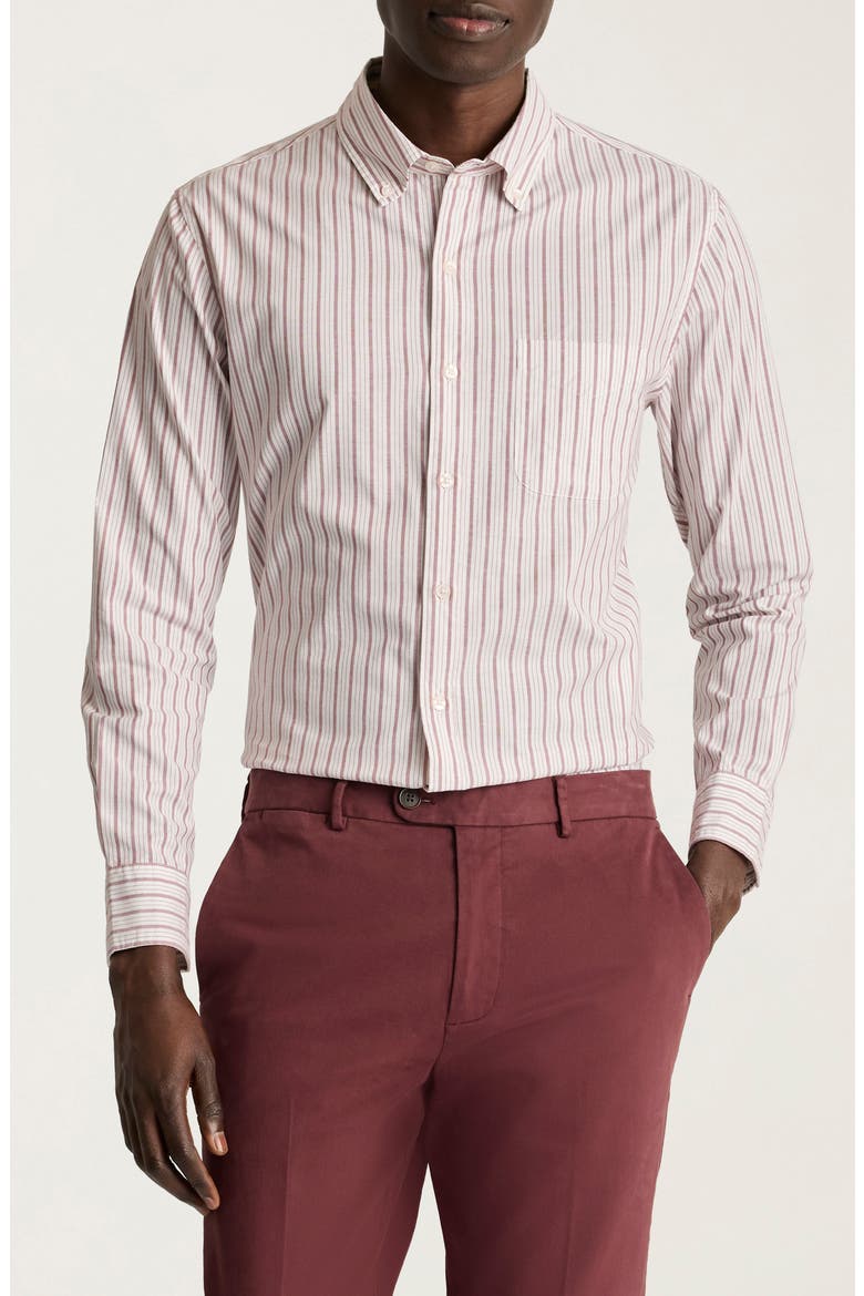 Everyday Slim Fit Stripe Stretch Cotton Button-Down Shirt, Main, color, FELIX OXFORD STRIPE C6