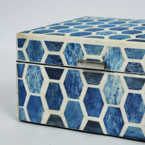 Mela Artisans Gramercy Inlay Box In Blue
