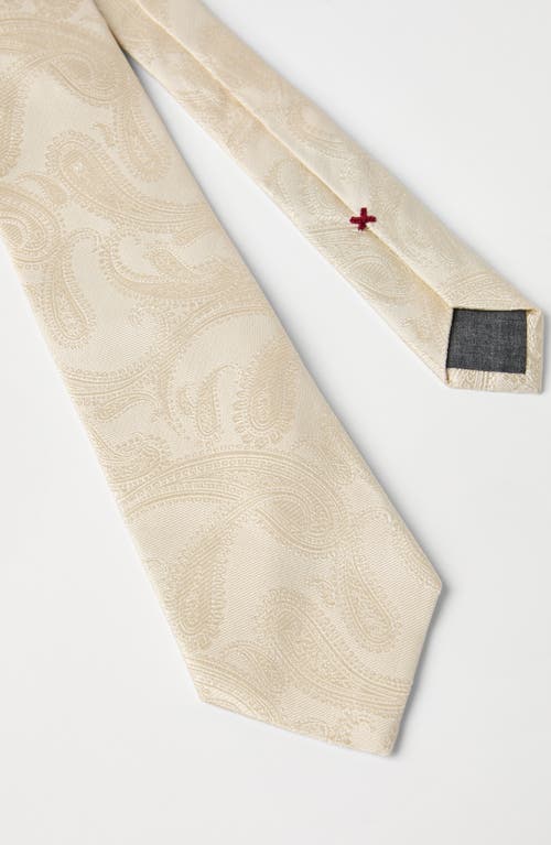 Brunello Cucinelli Silk Tie With Pattern In Panama