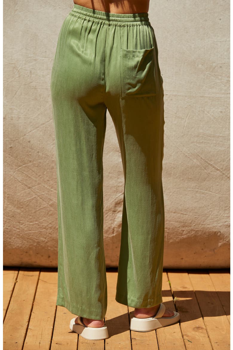 Pull On Cupro Pants, Alternate, color, Matcha