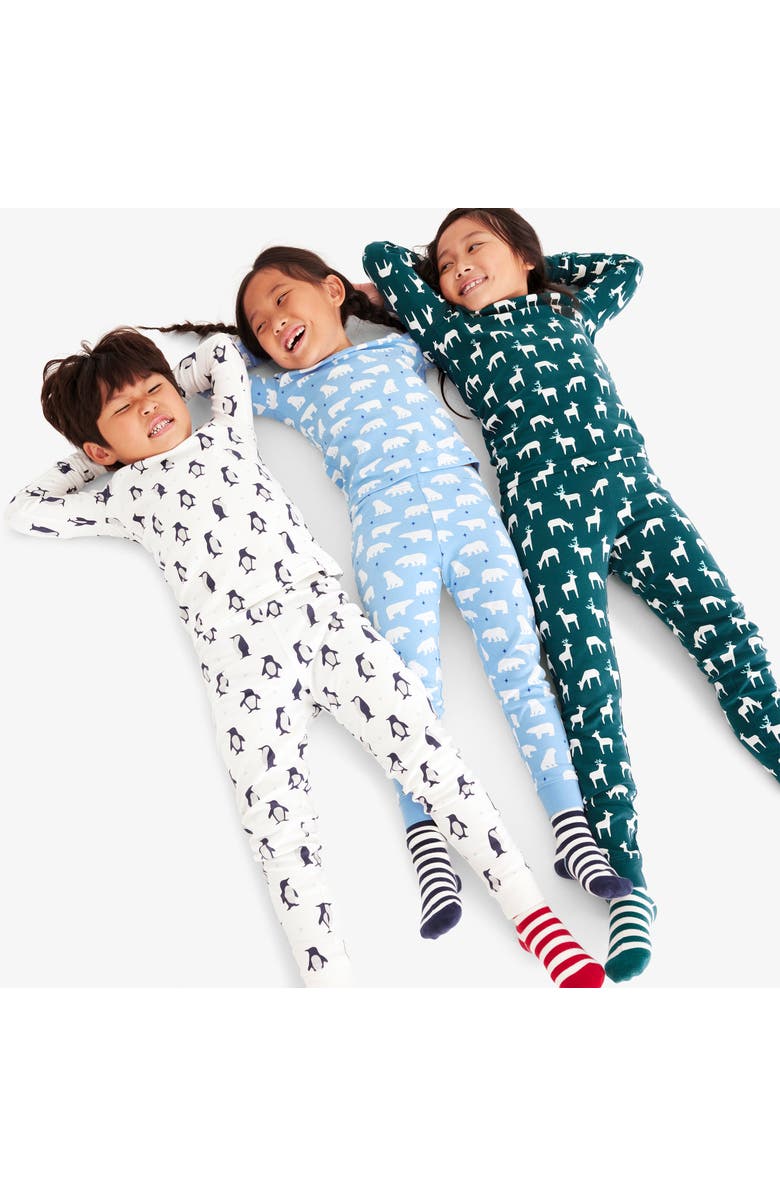 Primary Kids Organic Long Sleeve Pj Pant In Holiday Animal Friends, Alternate, color, 