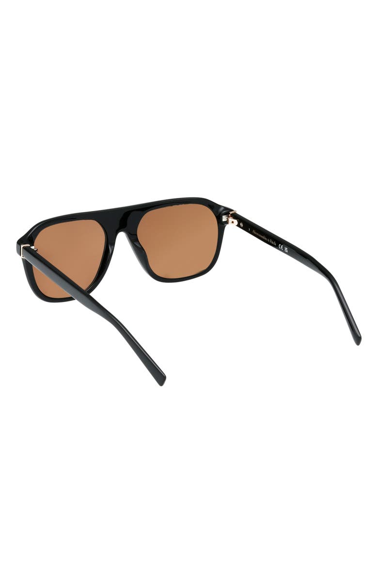 ABERCROMBIE & FITCH 53mm Navigator Sunglasses, Alternate, color, Shiny Black / Brown