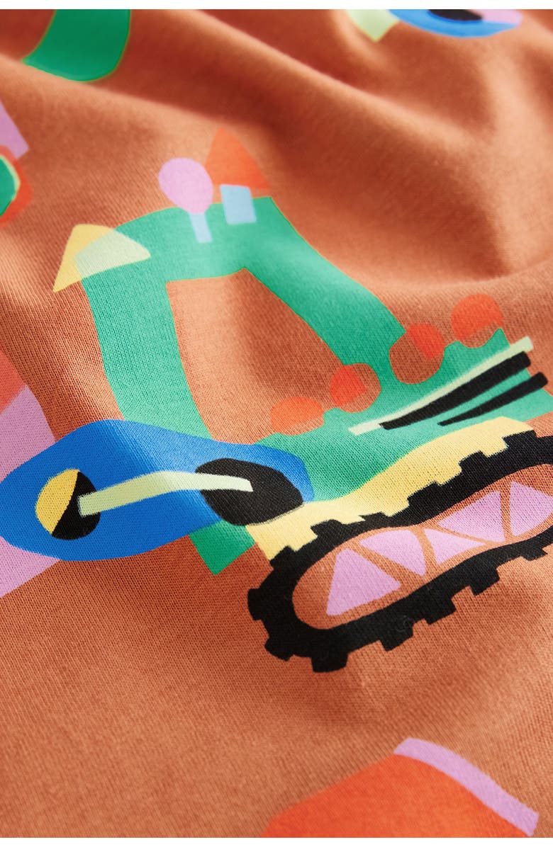 NEXT Kids' Transport Print Cotton T-Shirt, Alternate, color, Brown