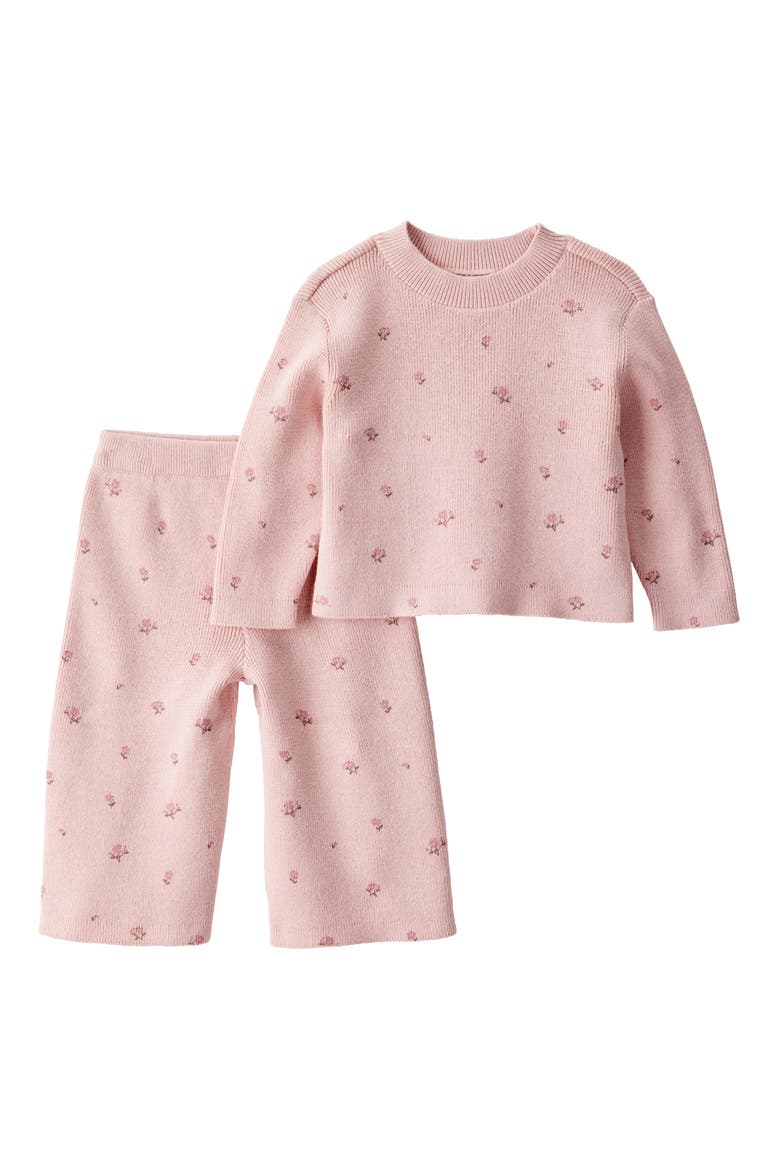 Kids' Organic Cotton Sweater & Pants Set, Main, color, PINK FLORAL