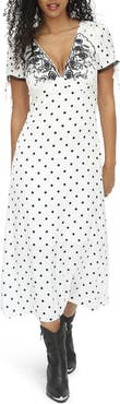 Belle & Bloom You and I Polka Dot Midi Dress
