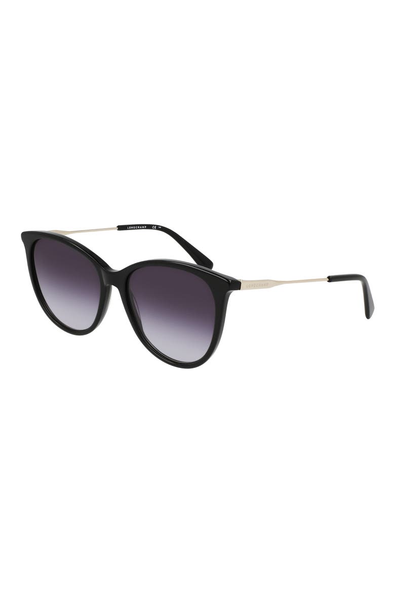 55mm Gradient Tea Cup Sunglasses, Alternate, color, BLACK
