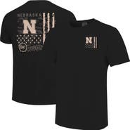 IMAGE ONE Men's Black Nebraska Huskers Comfort Colors OHT Camo Overlay T-Shirt