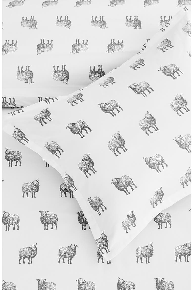 Sheep 400 Thread Count Cotton Duvet Set, Alternate, color, GREY