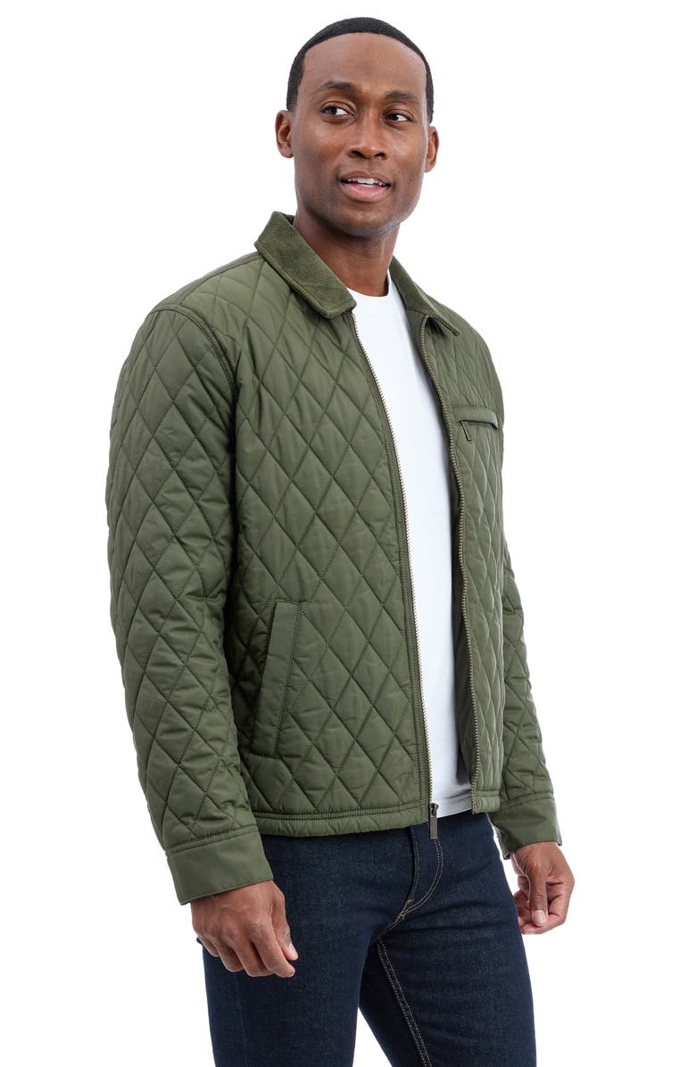 London Fog Rivervale Quilted Barn Jacket, Alternate, color, Olive