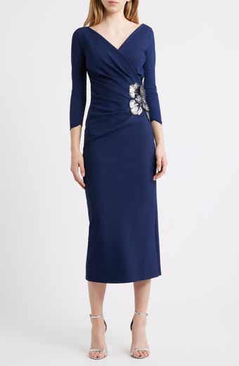 Onori Sequin Appliqué Knit Midi Dress