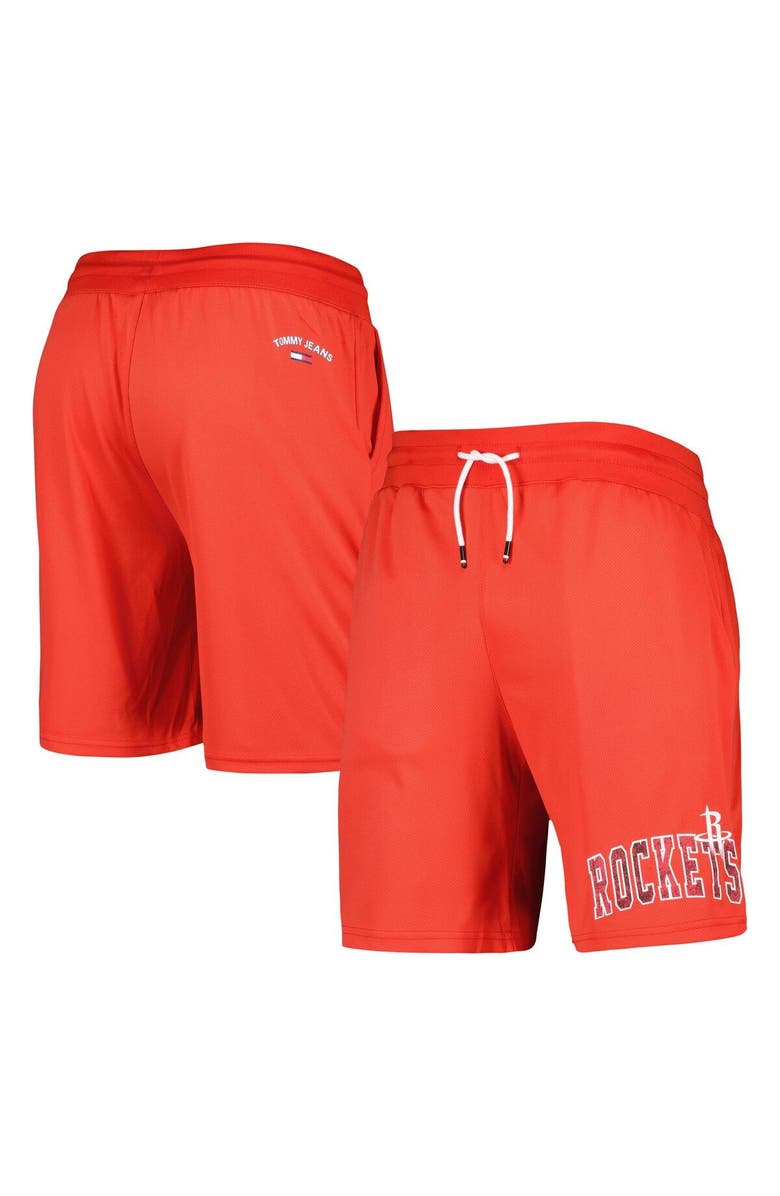 TOMMY JEANS Men's Tommy Jeans Red Houston Rockets Mike Mesh Basketball Shorts, Main, color, Red