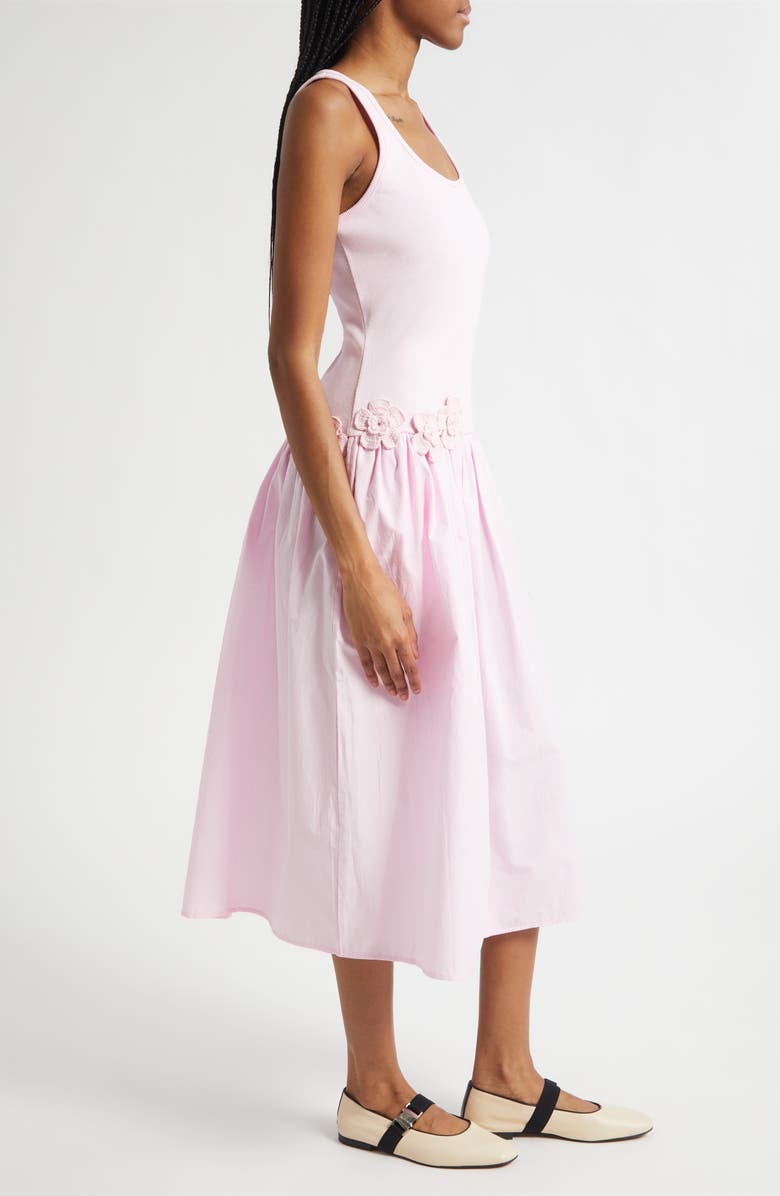 Stine Goya Mixed Media Tank Midi Dress, Alternate, color, Cherry Blossom