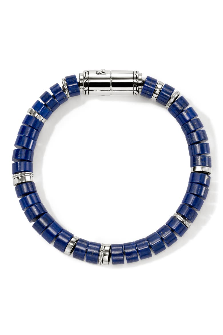 Heishi Beaded Bracelet, Alternate, color, SILVER
