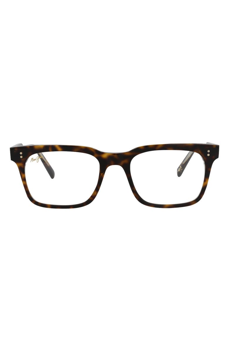 Maui Jim 50mm Square Optical Glasses, Main, color, Tortoise Transparent