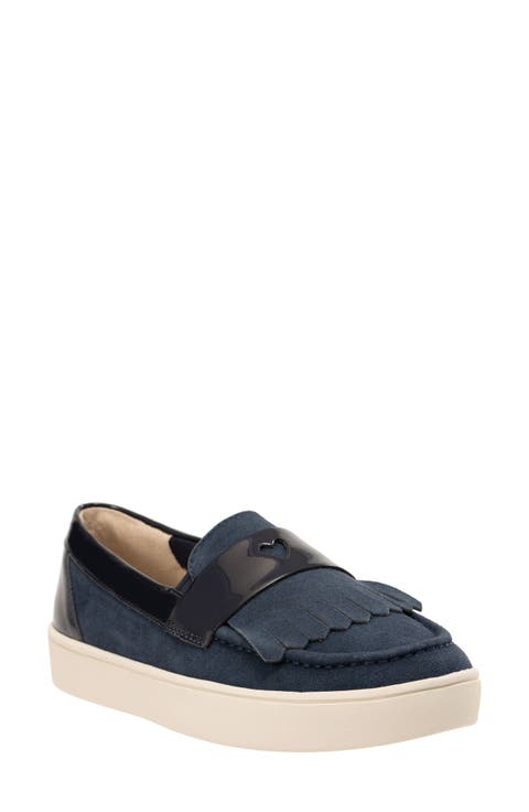 Malibu Kiltie Leather Slip-On Sneaker