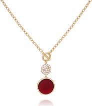 T Tahari Pavé Pendant Drop Toggle Necklace