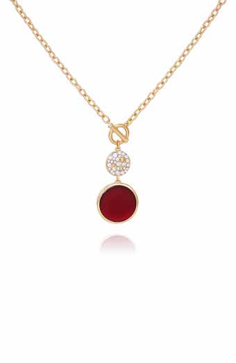 T Tahari Pavé Pendant Drop Toggle Necklace