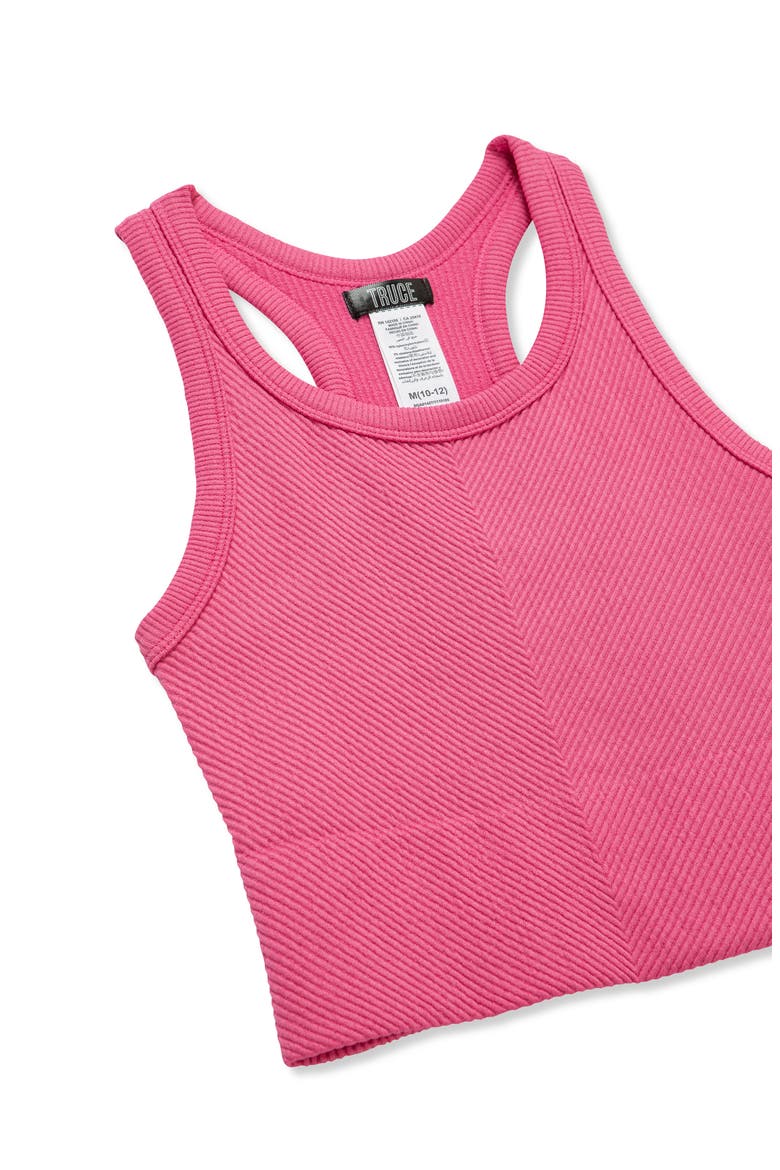 Kids' Chevron Rib Knit Tank Top, Alternate, color, PINK