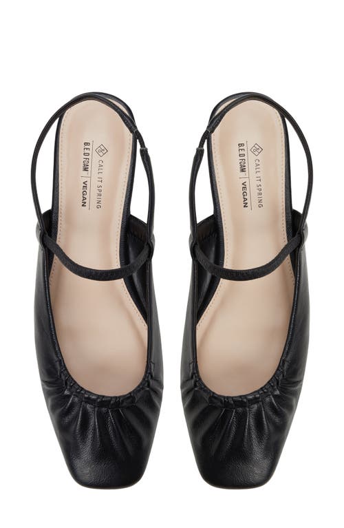 Call It Spring Alyssah Ruched Slingback Flat In Black