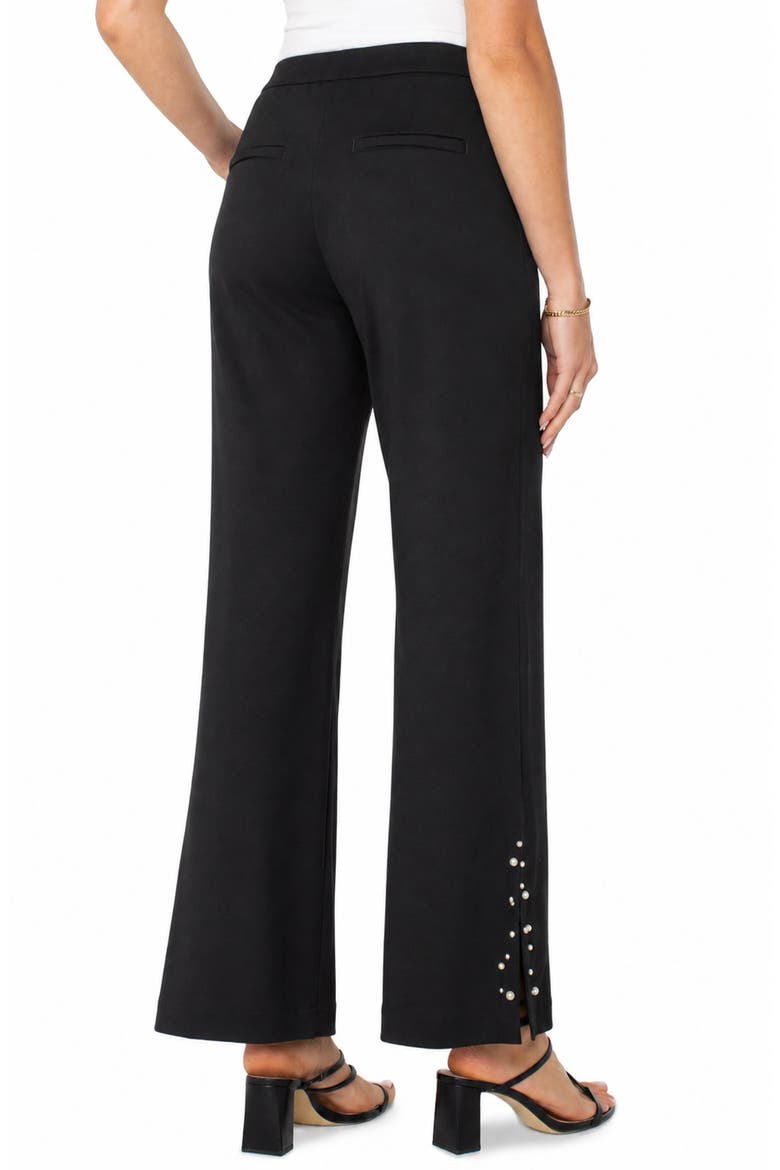 Kayla Pearl Hem High Waist Wide Leg Pants, Alternate, color, BLACK