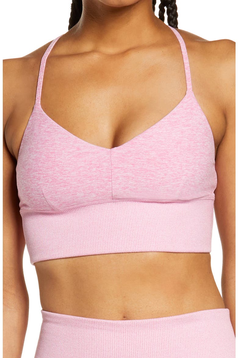 Alosoft Yoga Bra, Main, color, PARISIAN PINK HEATHER
