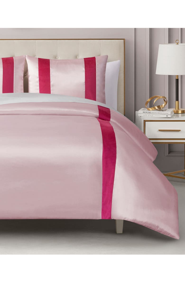 Juicy Couture Velvet Stripe Satin Comforter Set, Main, color,