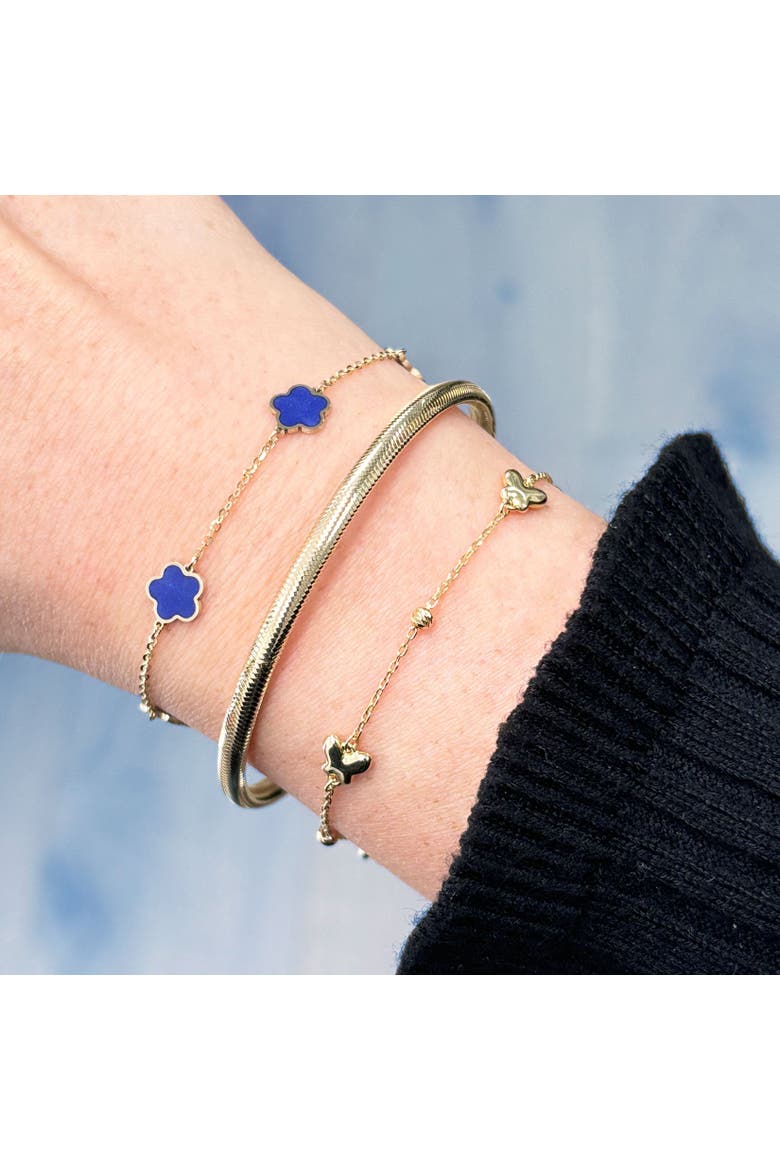 Lapis Flower Bracelet, Alternate, color, Lapis