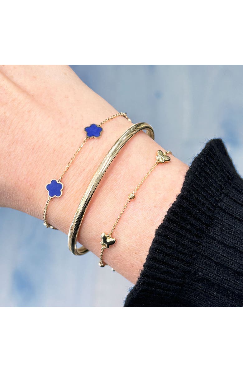 The Lovery Fine Jewelry Lapis Flower Bracelet, Alternate, color, Lapis