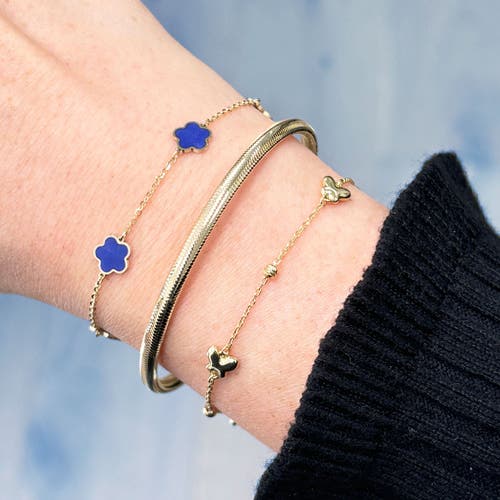 The Lovery Fine Jewelry Lapis Flower Bracelet In Blue
