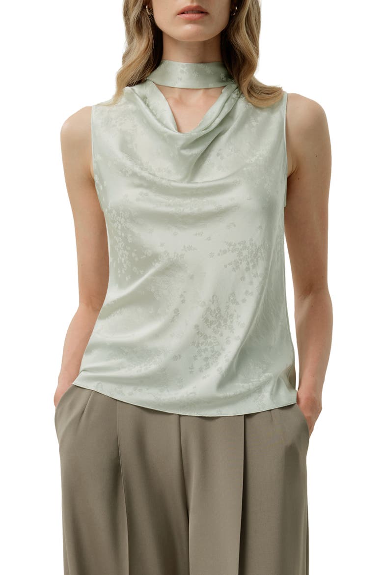 Women's Ying Jacquard Silk Tank, Main, color, Jade Green
