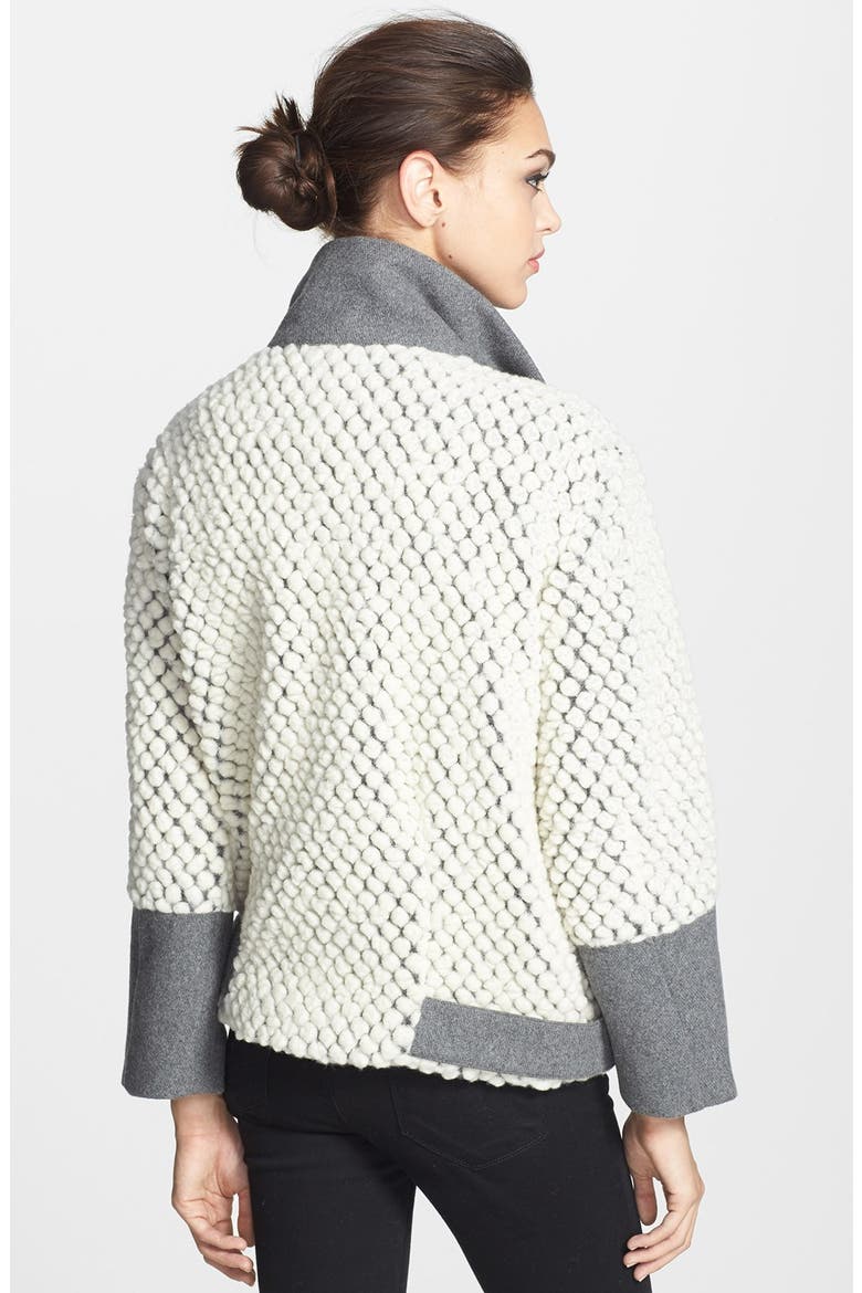 'Tomaz' Mixed Media Wool Blend Coat, Alternate, color, OFF WHITE