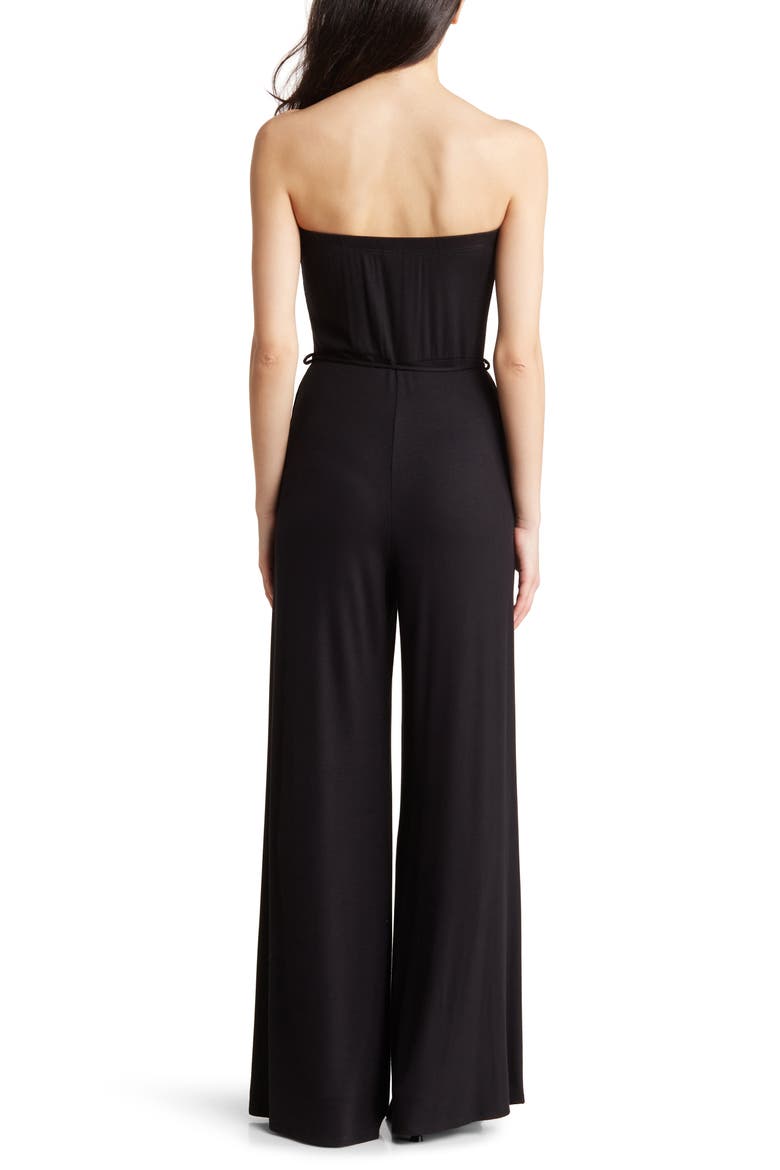 Strapless Wide Leg Jumpsuit, Alternate, color, BLACK
