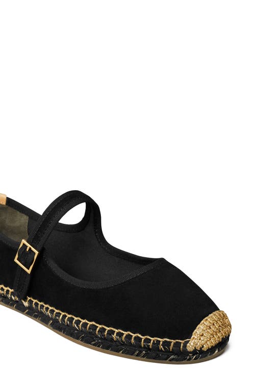 Tory Burch Mary Jane Espadrille Flat In Black