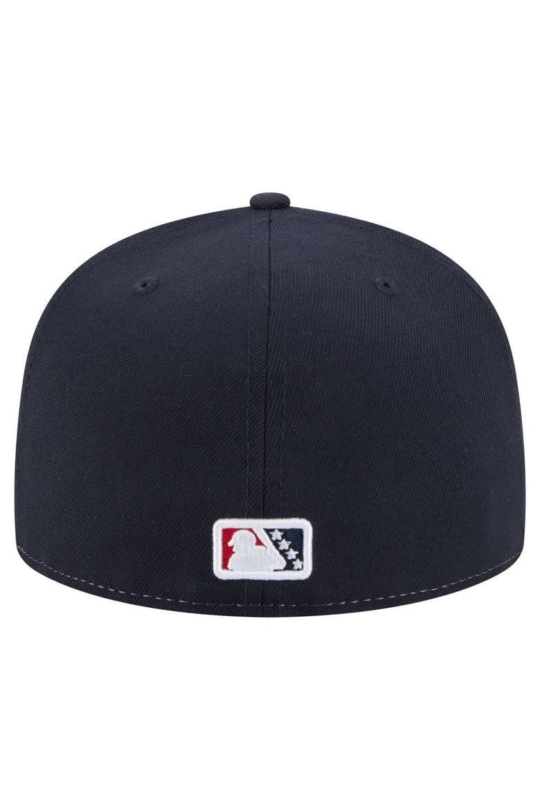 Men's New Era  White/Navy Indianapolis Indians Authentic Collection 59FIFTY Fitted Hat, Alternate, color, White