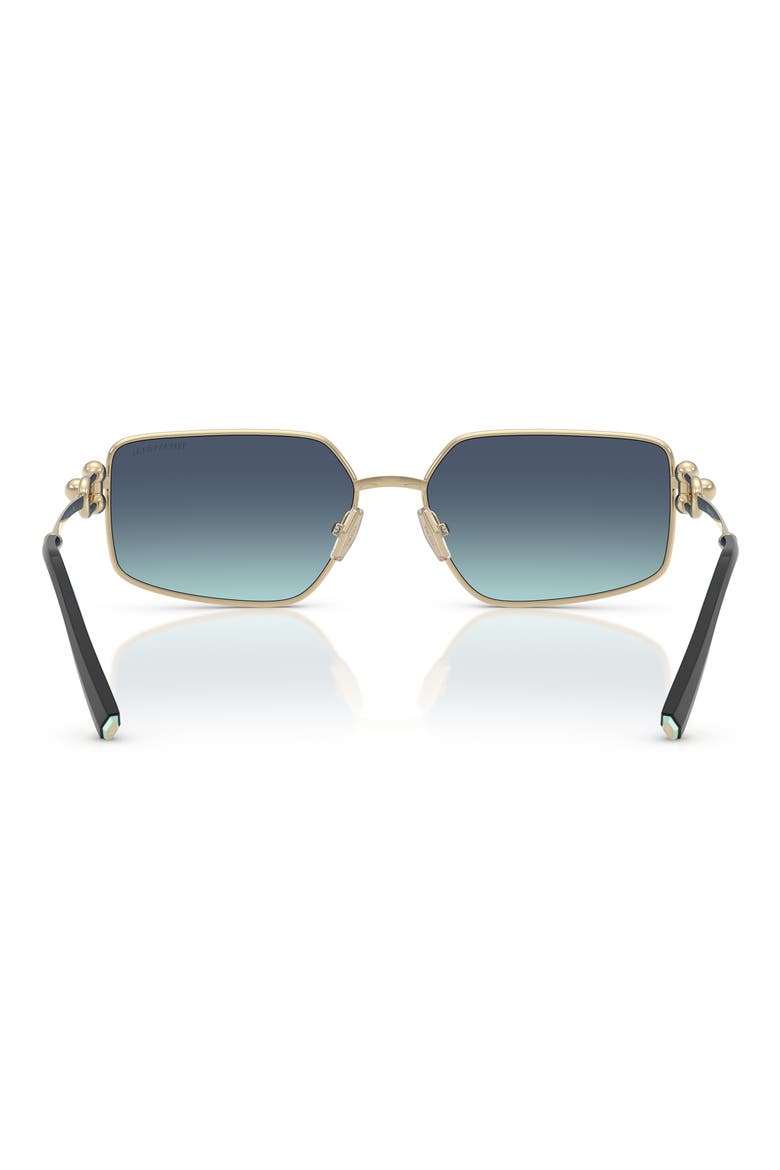 58mm Rectangular Sunglasses, Alternate, color, GOLD / AZURE GRADIENT BLUE