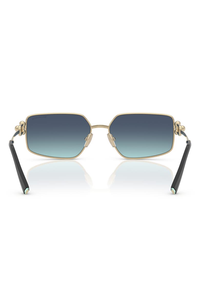 Tiffany & Co. 58mm Rectangular Sunglasses, Alternate, color, Gold / Azure Gradient Blue