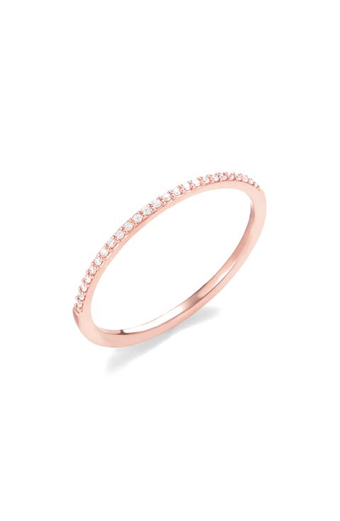14K Gold Thin Diamond Stacking Ring