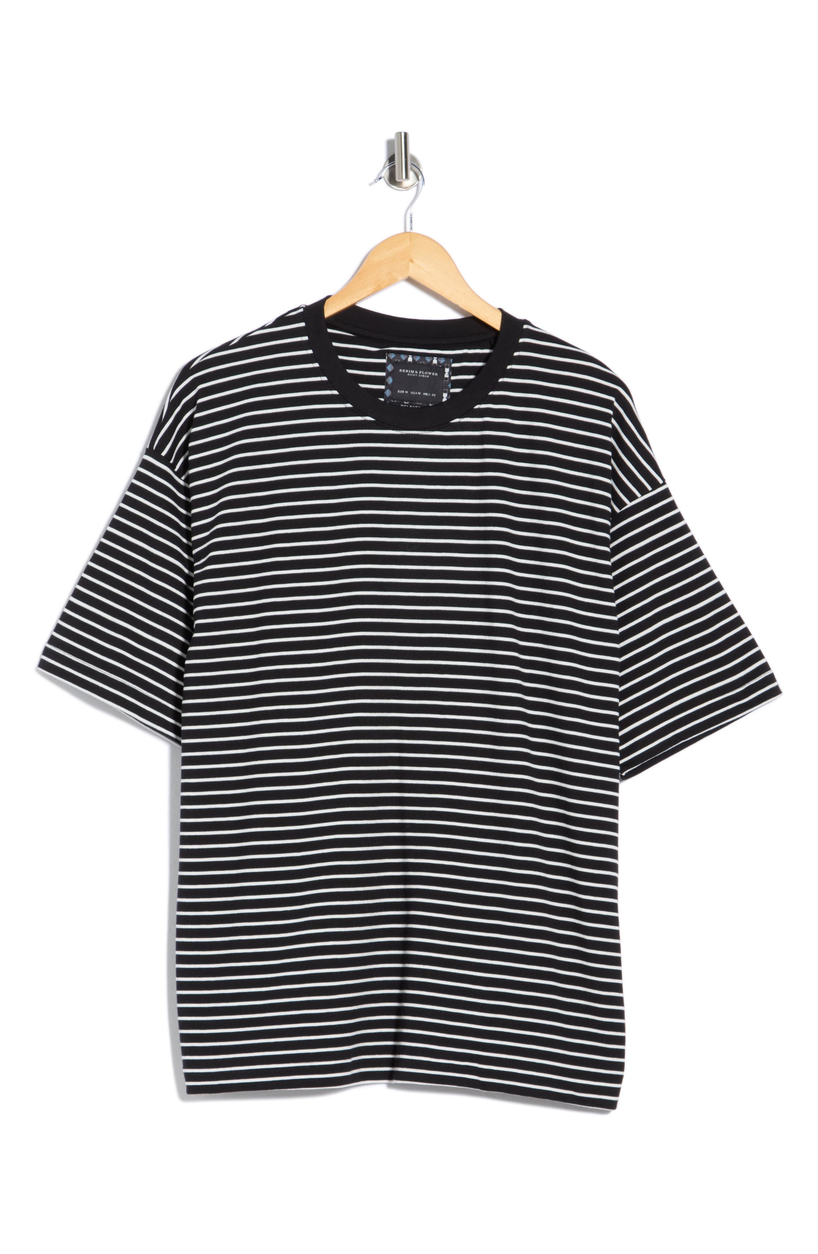 DENIM AND FLOWER Horizontal Stripe T-Shirt