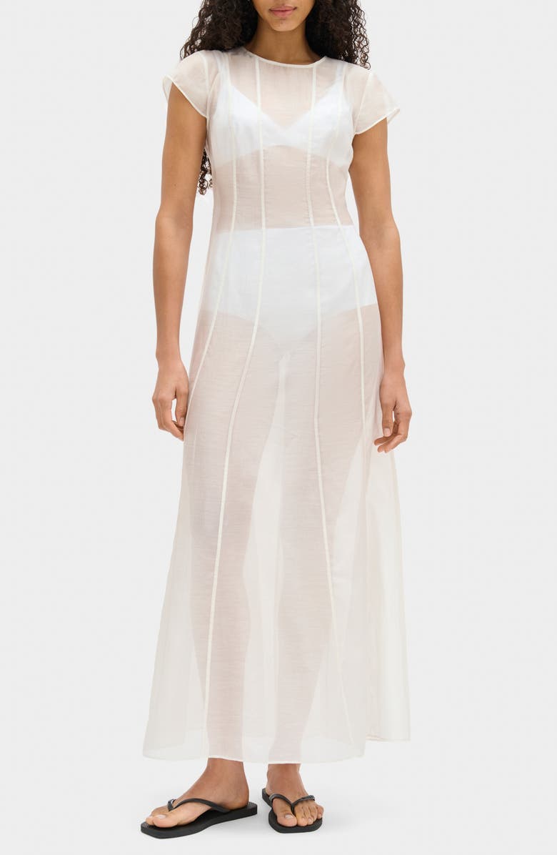 ALIGNE Carly Semisheer Maxi Dress, Main, color, White