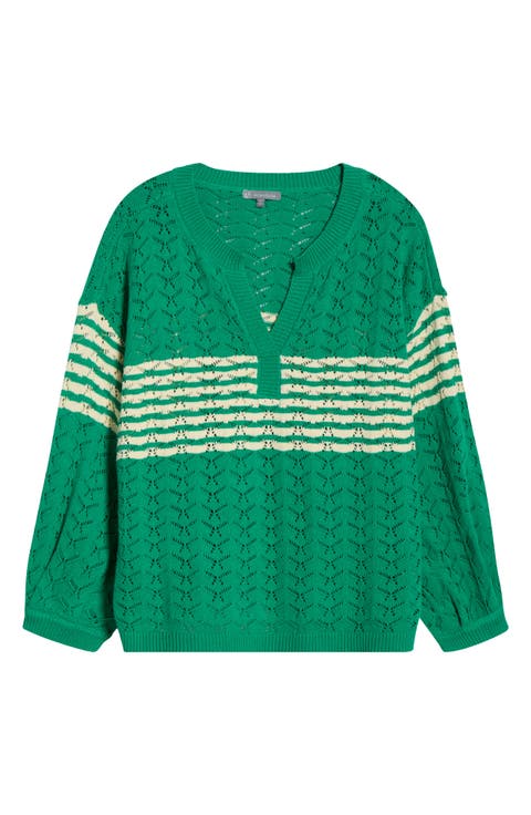 Wave Pointelle Sweater (Plus)