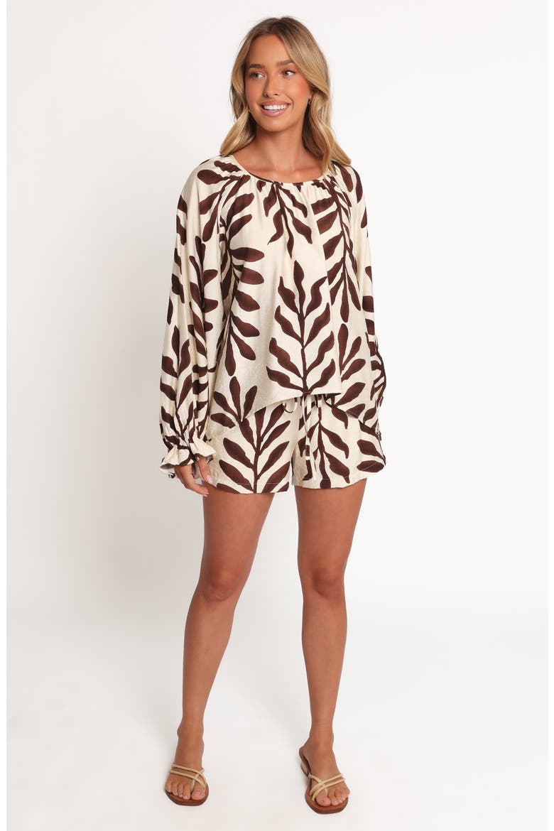 July Long Sleeve Top, Alternate, color, BROWN PALM