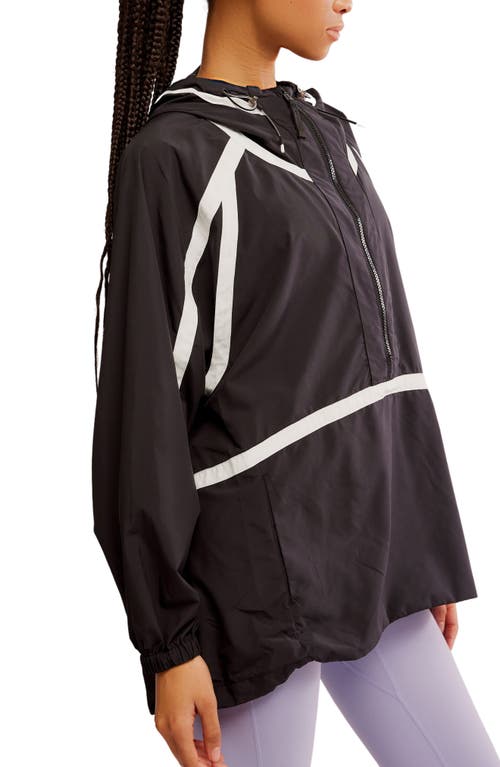 Free People Cares Like The Wind Logo Jacket In Black Logo Combo In Black