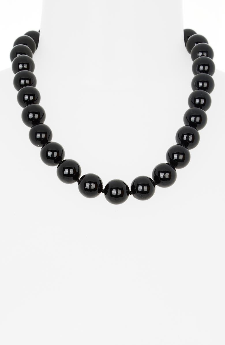 Kenneth Jay Lane Black Beaded Necklace, Alternate, color, Black